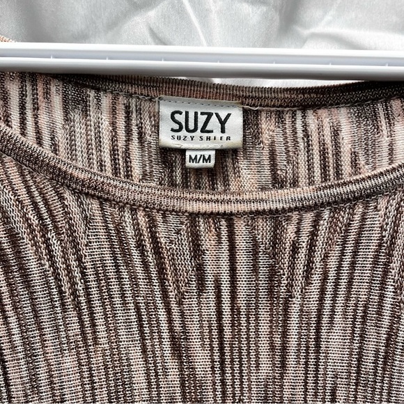 SUZY Shier dusty rose striated top size medium - Picture 3 of 7